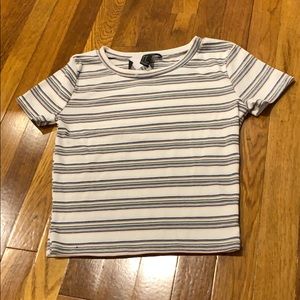 Forever 21 Striped cropped top tee